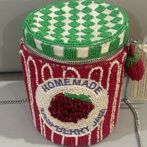 Raspberry Jam Jar India Beaded Bag Crossbody Handcrafted Tik Tok Viral  NWT